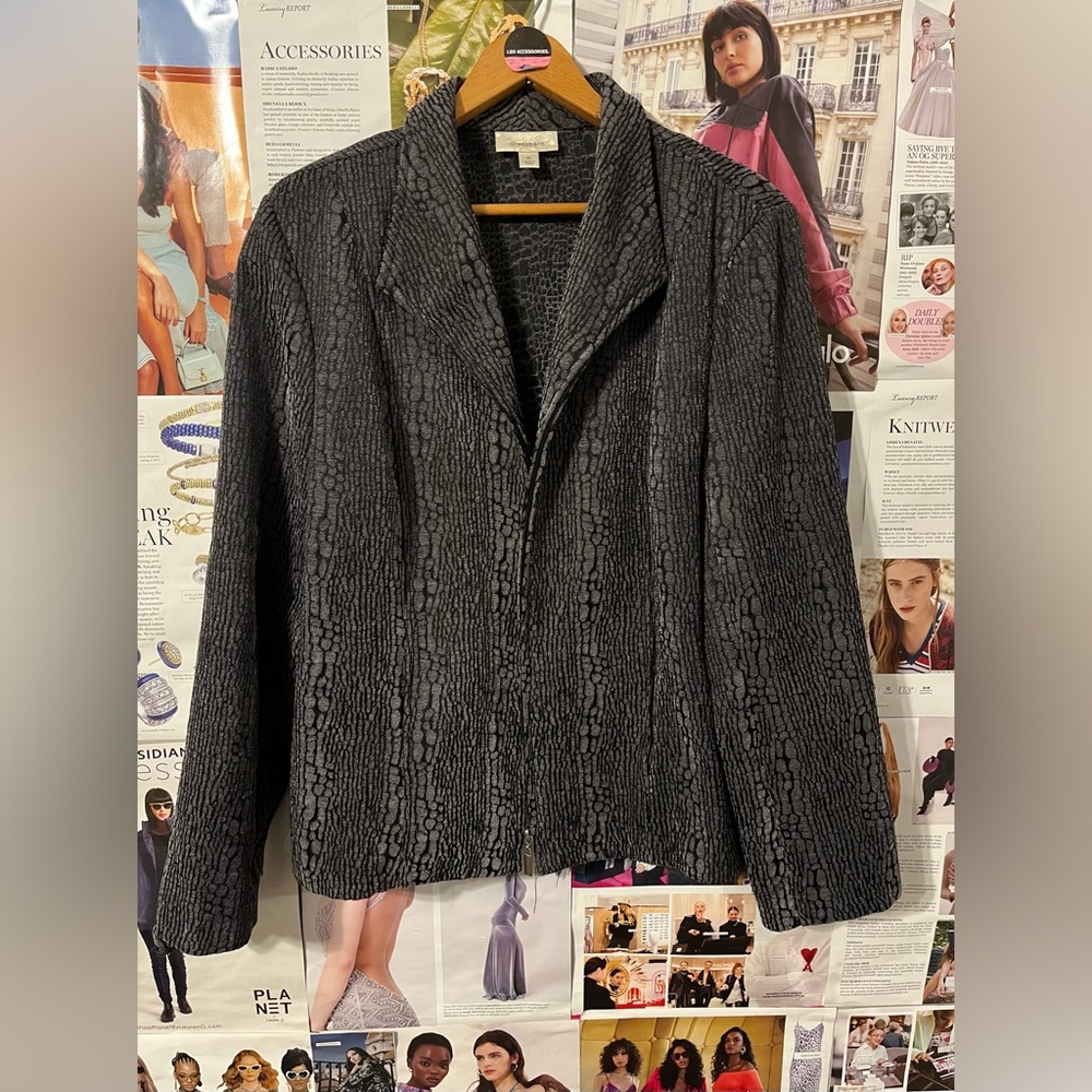 Crocodile Print Zip-up Fitted Jacket